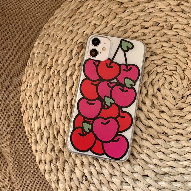 Cherry Pattern Iphone Case さくらんぼ柄iphoneケース Marble Triangle マーブルトライアングル 韓国インテリア雑貨通販サイト