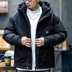 Hooded Zip-Up Hip-Length Padded Jacket ◇3color H0942