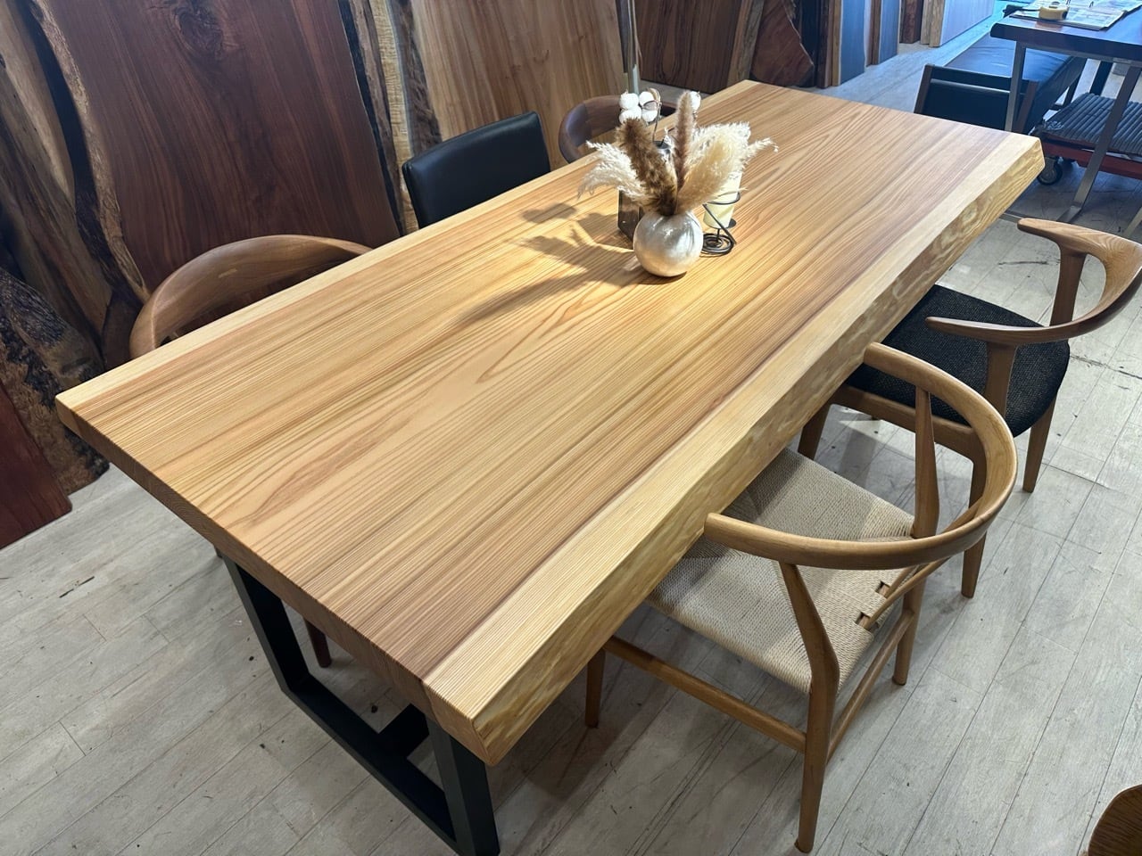 天然杉一枚板天板 杉（スギ）_2000×820-850-880×65_浅草本店_テーブル天板/一枚板 252506