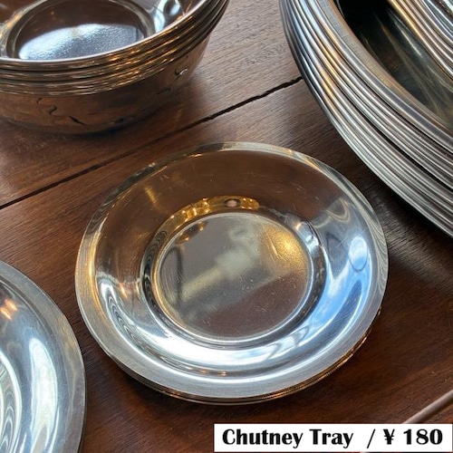 India Stainless Steel Chutney tray S　インド　ステンレスチャ トニートレイ　S　チャツネ　ラ ウンド　丸皿　アウトドア　小皿 　豆皿　コースター　メール便
