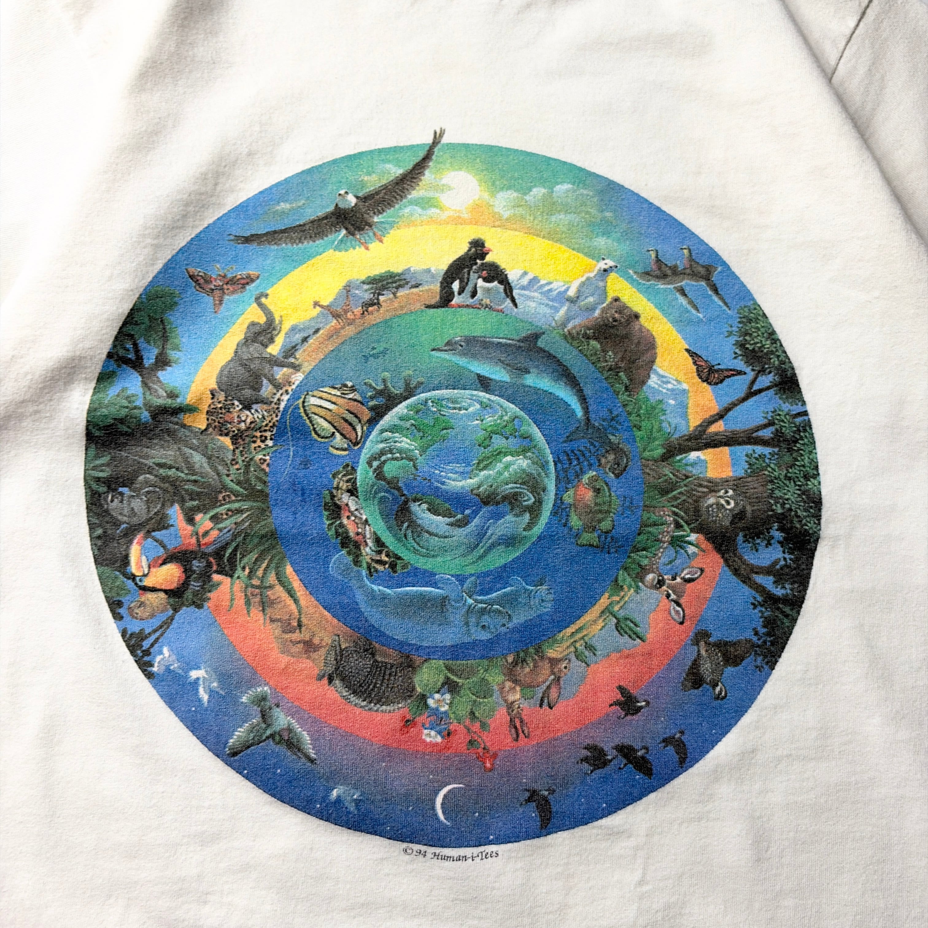90s Human-i-Tees Earth Animal Art T-Shirt