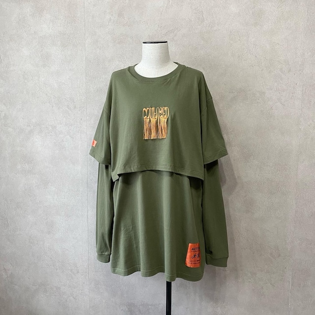 comfused layerd longsleeve (OLIVE)【HYPOCRITE x HBC】