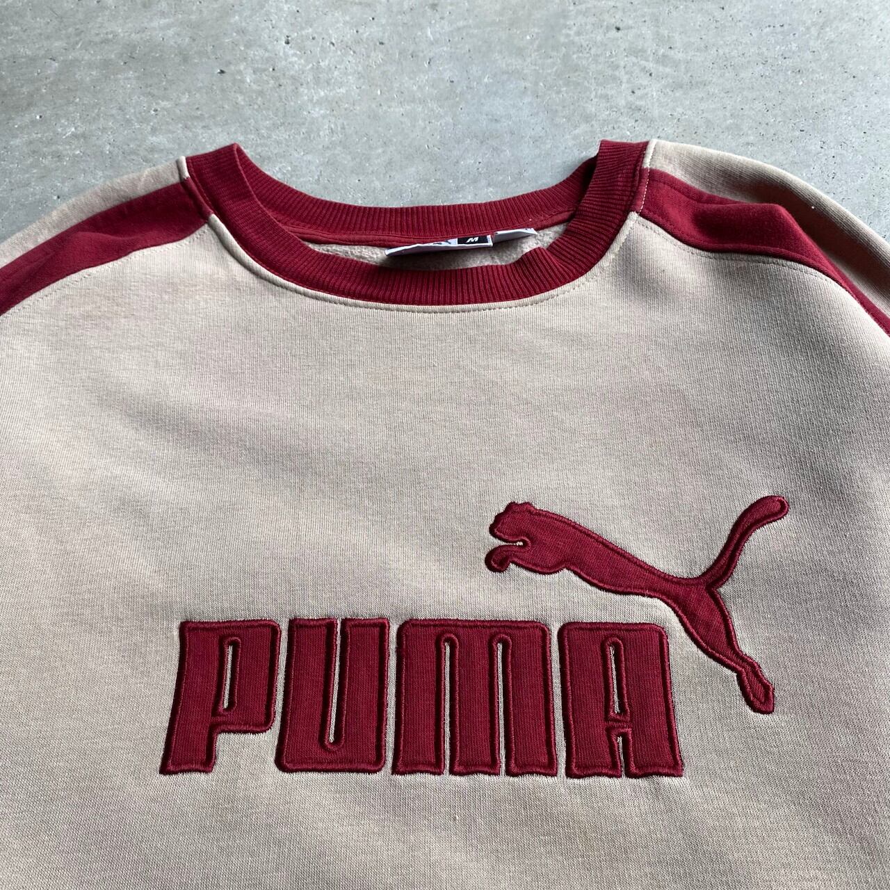 90年代 PUMA プーマ フロントロゴ 刺繍 バイカラー スウェット ...