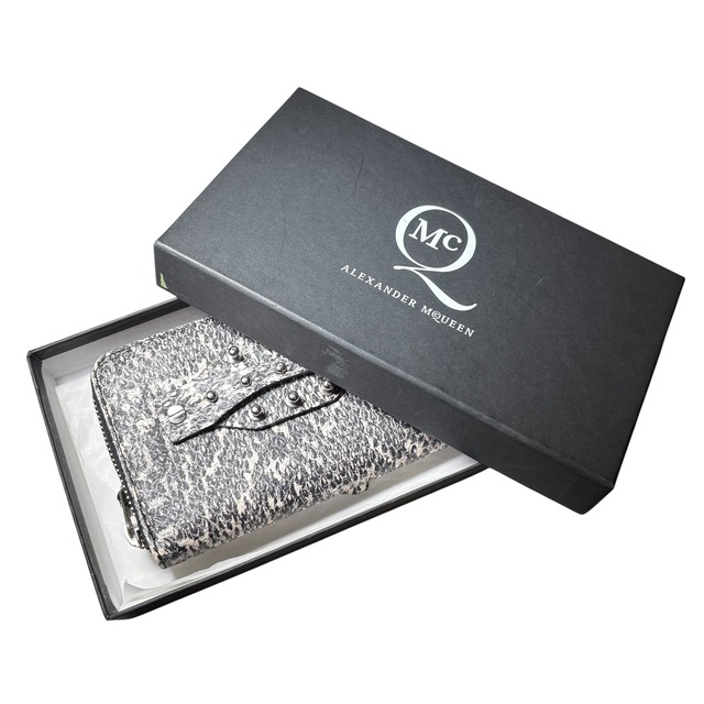 McQ ALEXANDER McQUEEN python print leather wallet