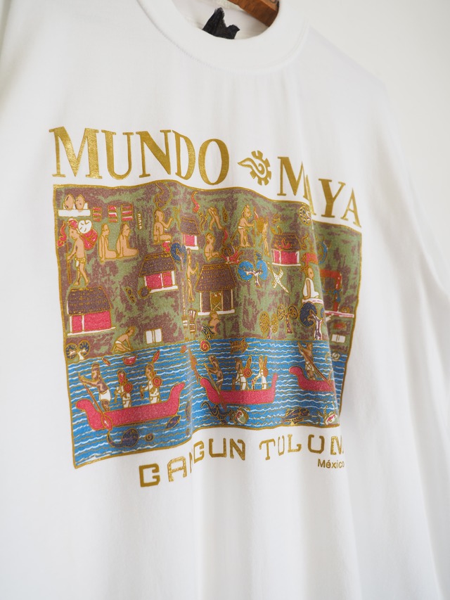1990’s Mexico “MUNDO MAYA” Cancun Tulum Souvenir T-Shirt