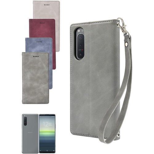 シズカウィル Xperia 5 ii SO-52A SOG02 XQ-AS42 ケース カバー 手帳型 アイファンデ2 フロスティグレー 1個入り 917