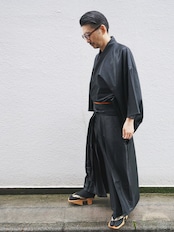 馬乗り袴　バーズアイブラック　[ C234 C235 C238]