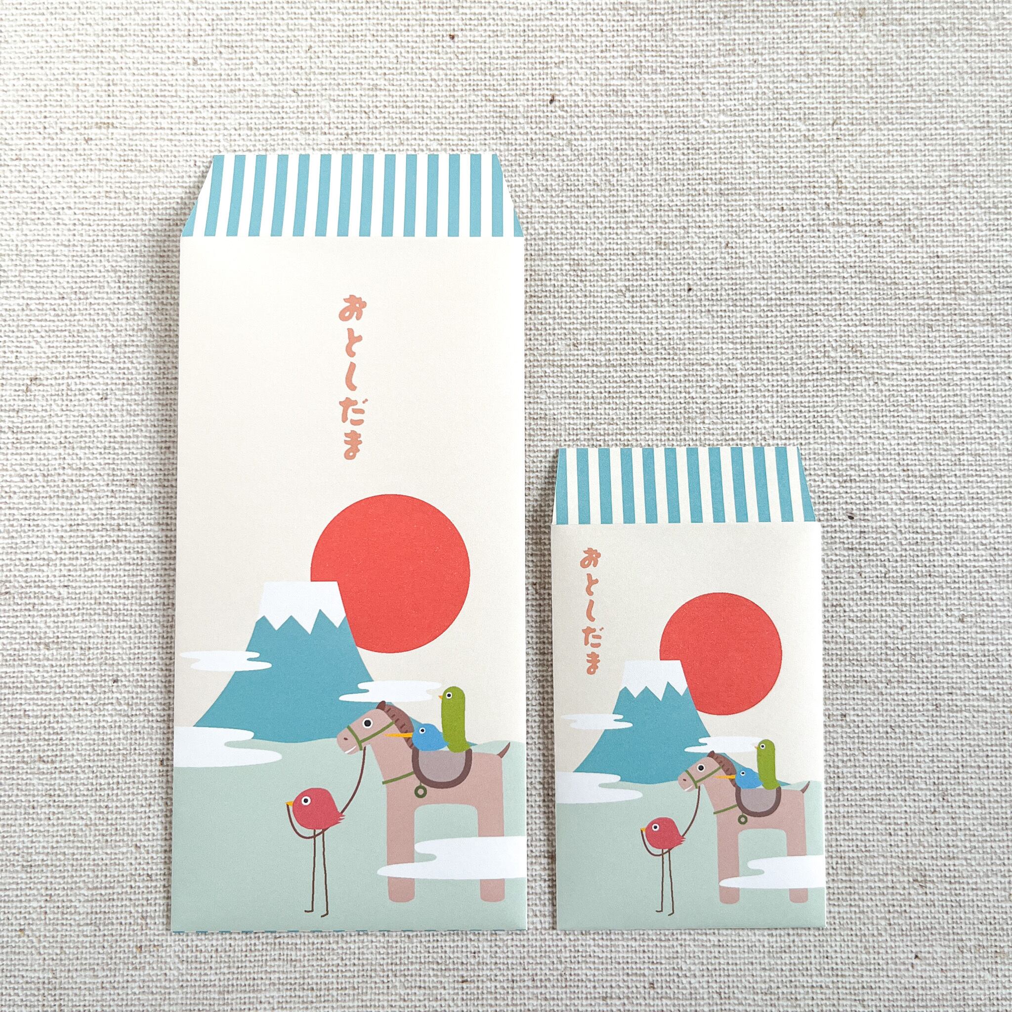 大きさが選べるポチ袋】午年のとりお・ざ・とりーず・2026年【シール