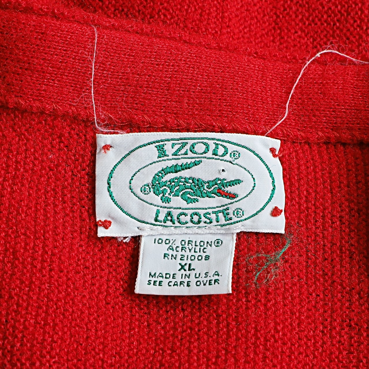 80s IZOD LACOSTE ラコステ アクリル ニット カーディガン 古着 80s IZOD LACOSTE ラコステ アクリル ニット カーディガン 古着