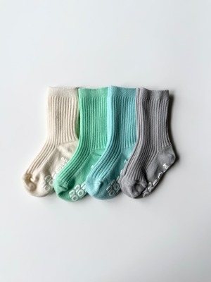 4set スカイカラー リブ socks （11〜21cm）4439