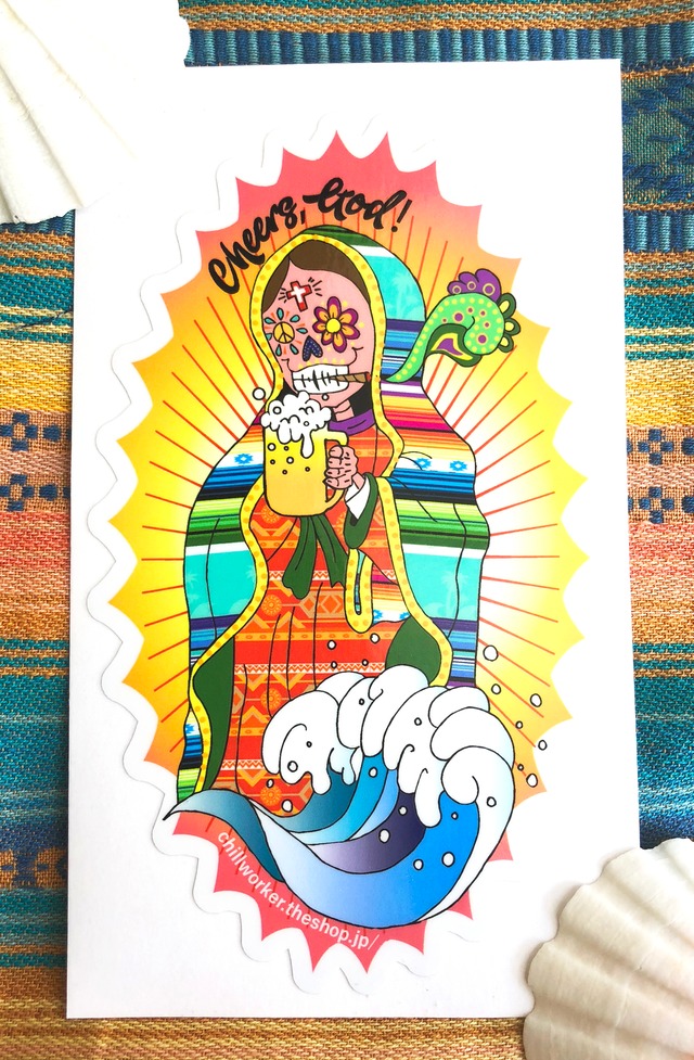 サーフスカルステッカー Chillworker サーフスカルステッカー Chillworker