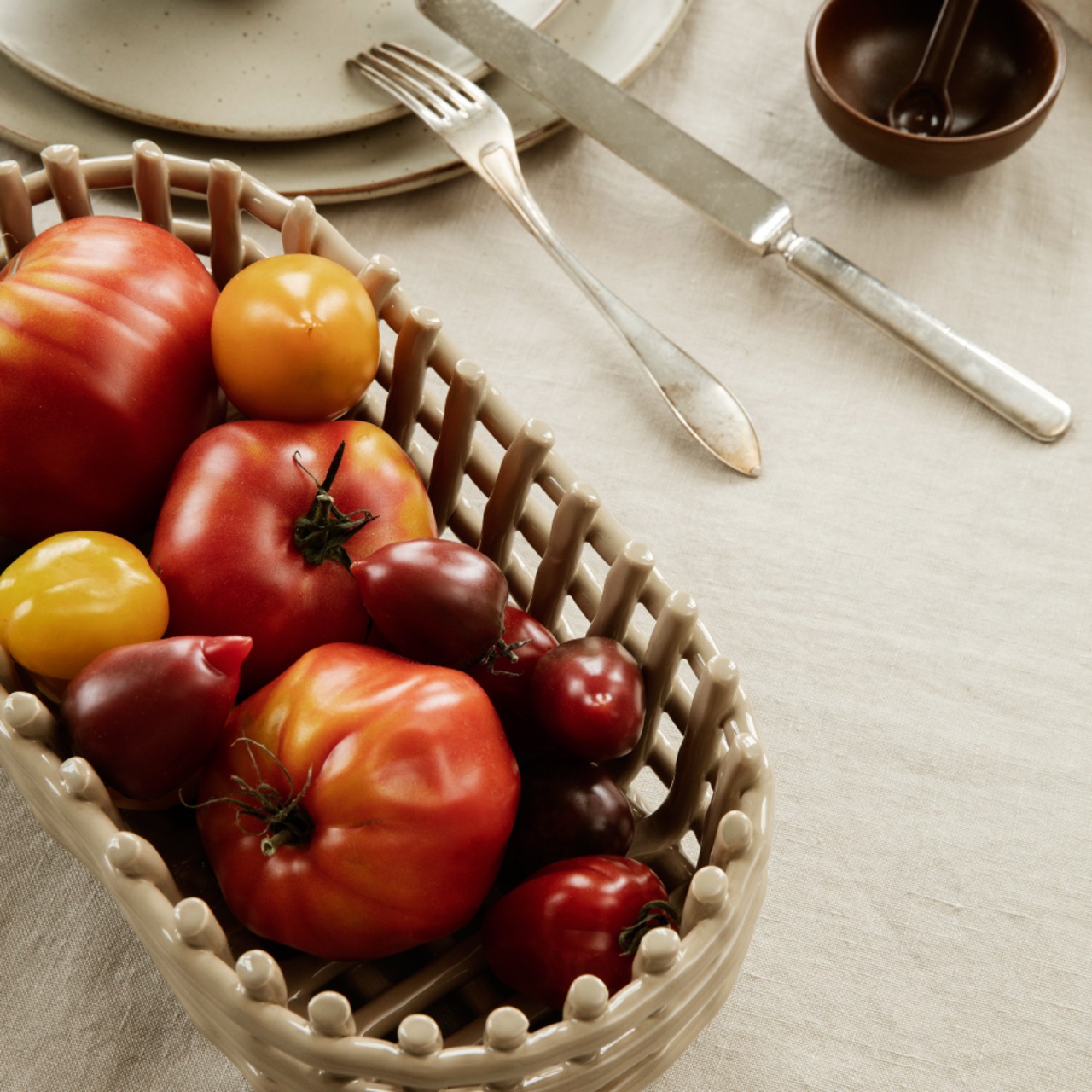 【Ferm Living】セラミックバスケット（オーバル）Ceramic Basket Oval