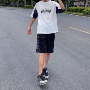 レトロサイドカシューフラワースウェットショーツ　0762