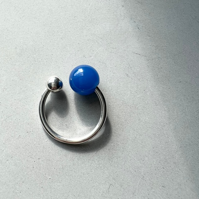 cick earcuff&ring　【Blue agate】silver