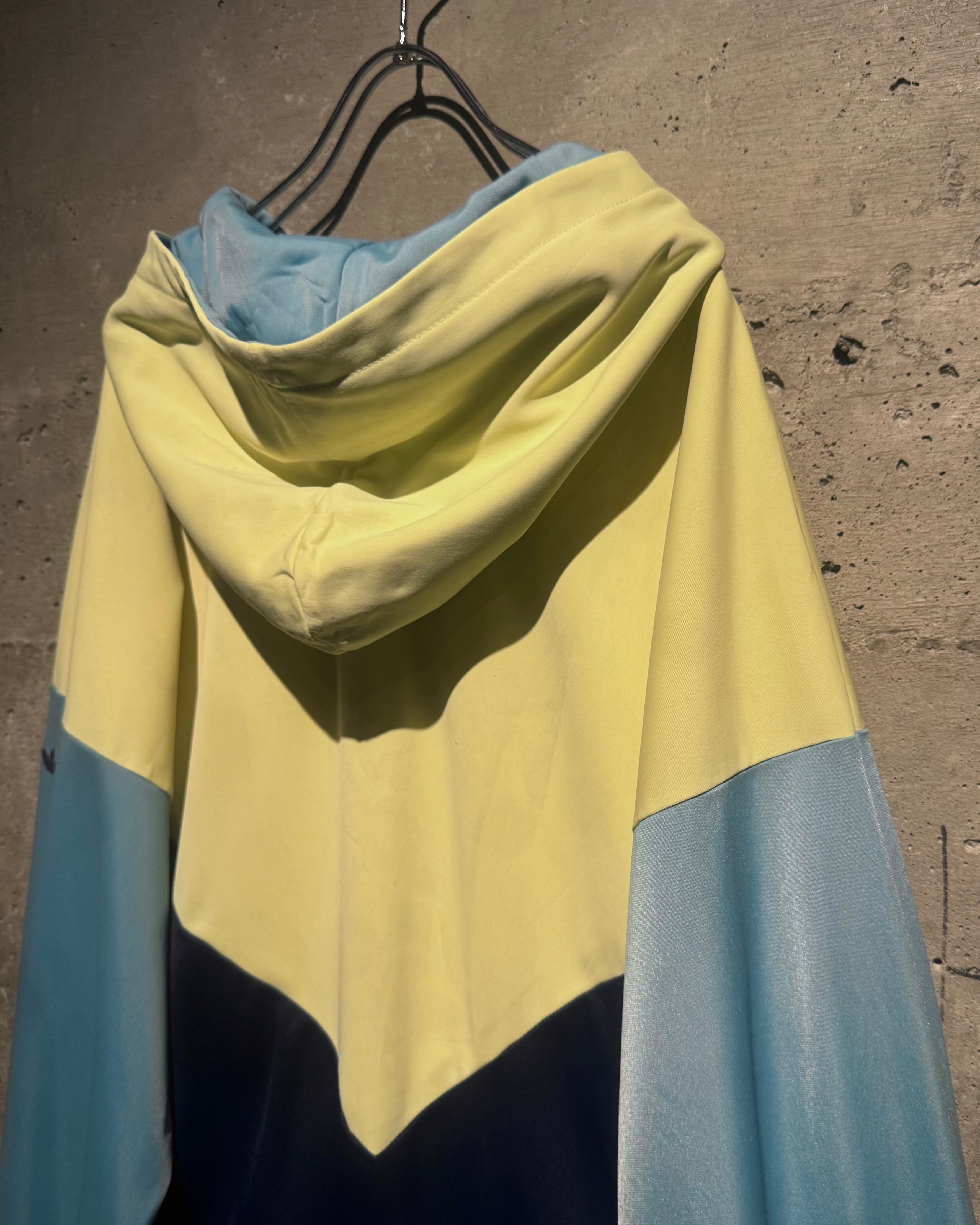 Caka】80's “adidas” Switching Pattern Vintage Loose Half Zip
