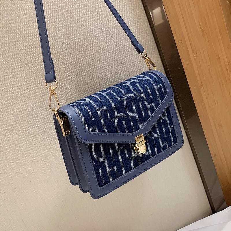 サマーレディーススモールバッグ2020ニューウェーブファッションワイルドデニムバッグメッセンジャーバッグネットレッドインスモールスクエアバッグ Tiancai_Wing_Bag4365365