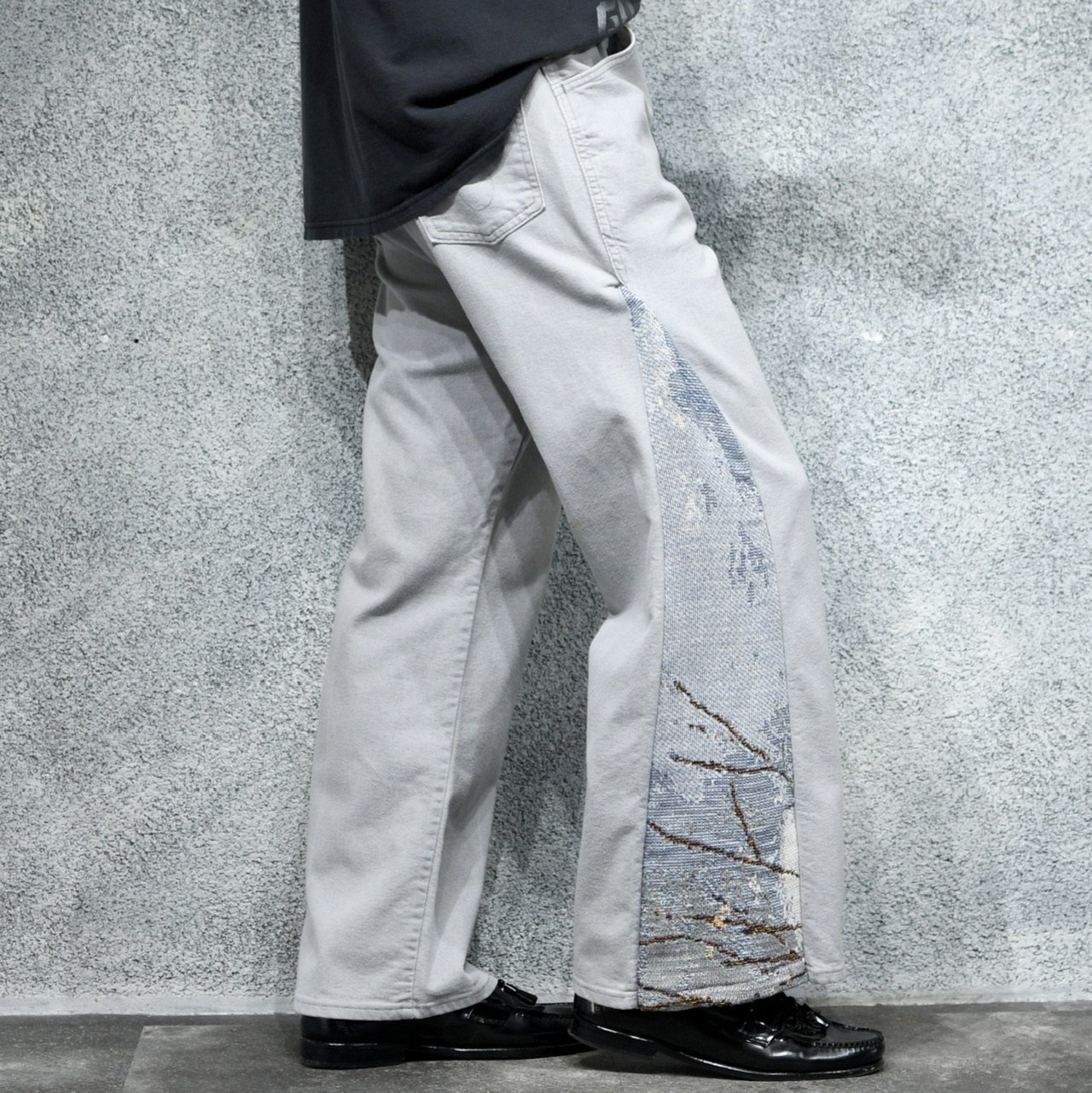 custom side rug denim pants