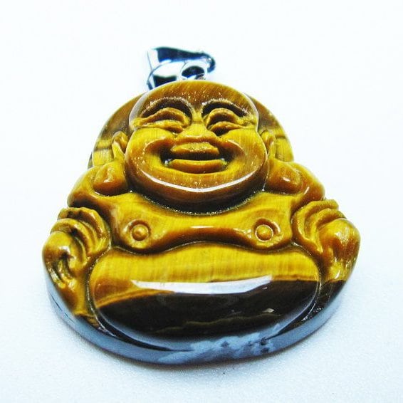 イエロータイガーアイ ペンダント 布袋様 タイガーアイ 一点物 メール便可 [M便 1/20] 112-11456
