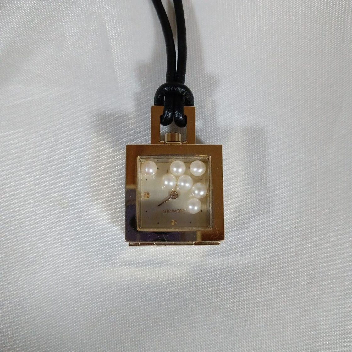 197超美品 ミキモト ペンダントウォッチ 時計 ゴールド パール 本真珠 
