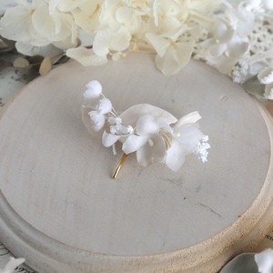 【布花】ナチュラルブーケ(ホワイト) ポニーフック