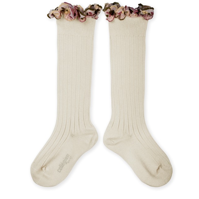 即納【Collegien】コレジアンCyril - Ribbed Ankle Socks with C Label - Vert Forêt