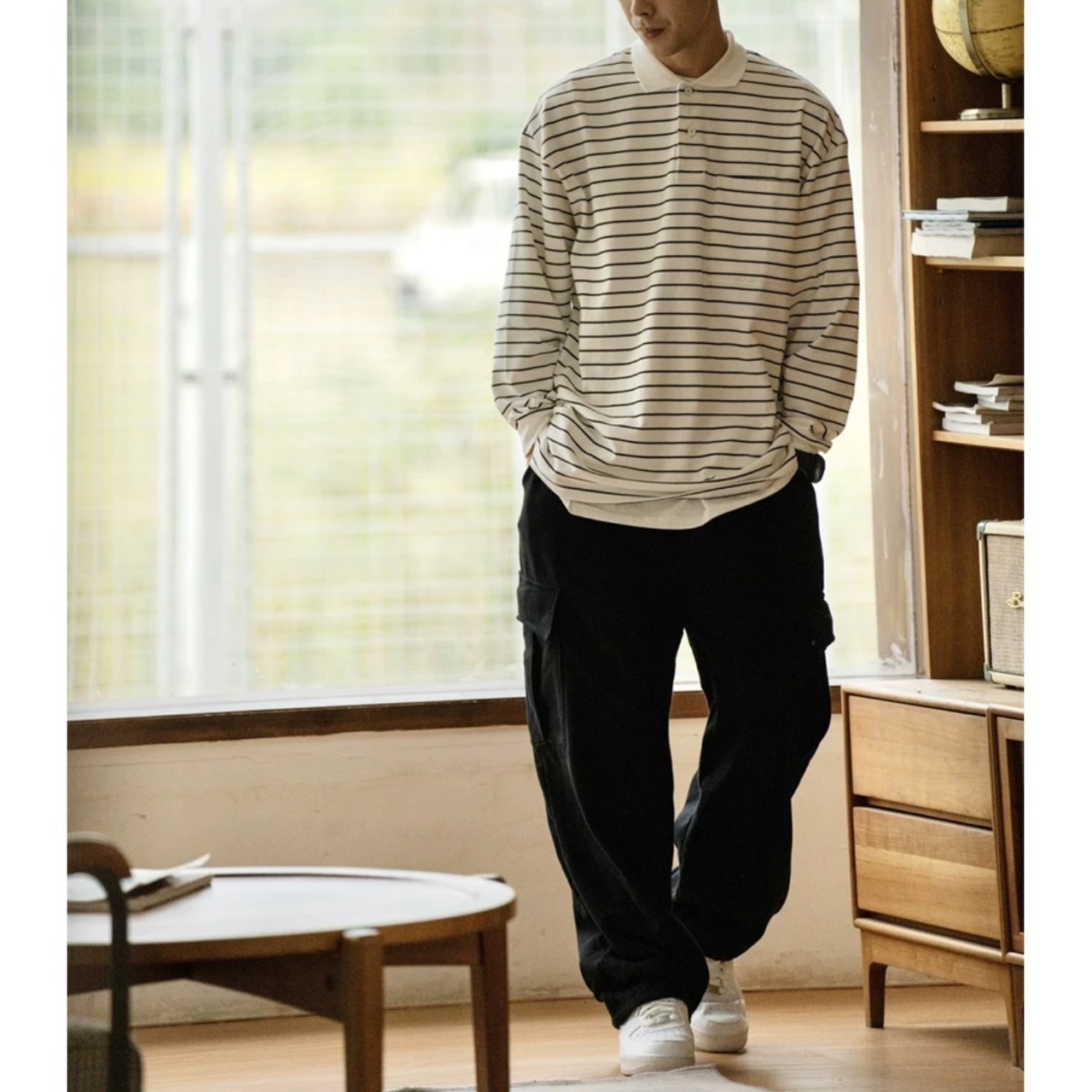 Border pattern polo shirt 0222 - 5