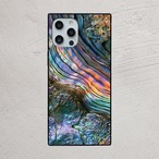 iPhoneケース シェル 貝殻模様｜ターコイズミックスのシェル柄プリント SHELL009-2