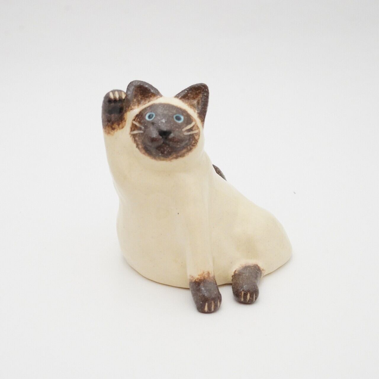 【よしむら ももえ】猫置物 じゃれ猫 シャム ③