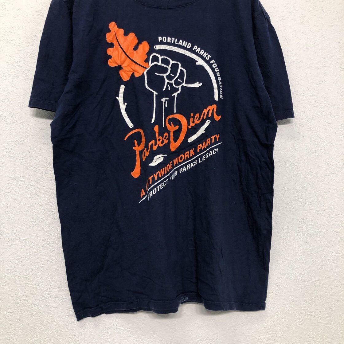 NIKE 半袖 プリントTシャツ M ネイビー ホワイト オレンジ ナイキ 