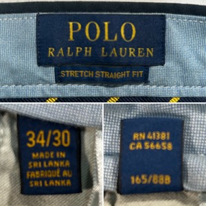 12685 POLO ポロ ラルフローレン チノパン ブラック W34