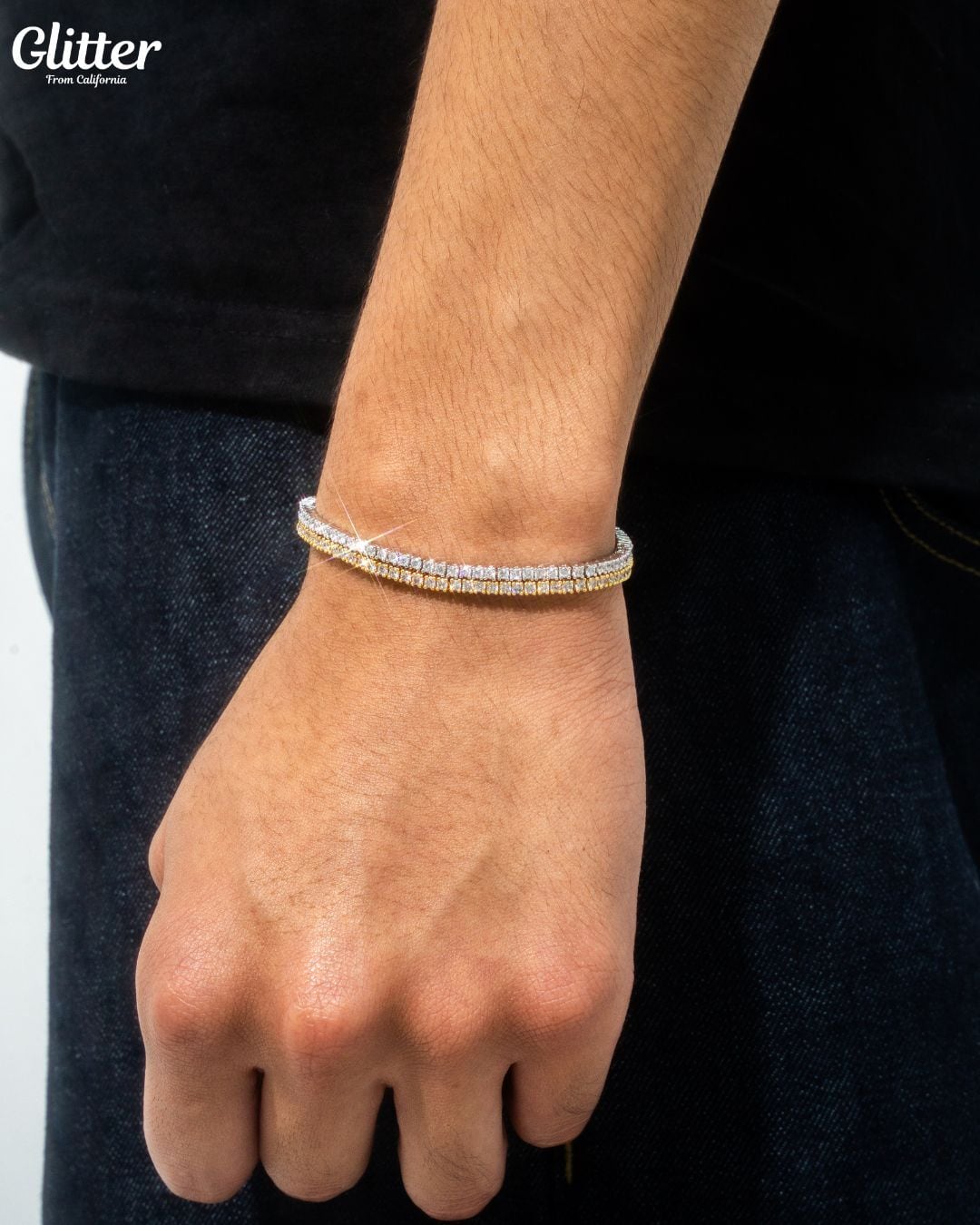 2mm Tennis Chain Bracelet 【GOLD/SILVER】 | Glitter