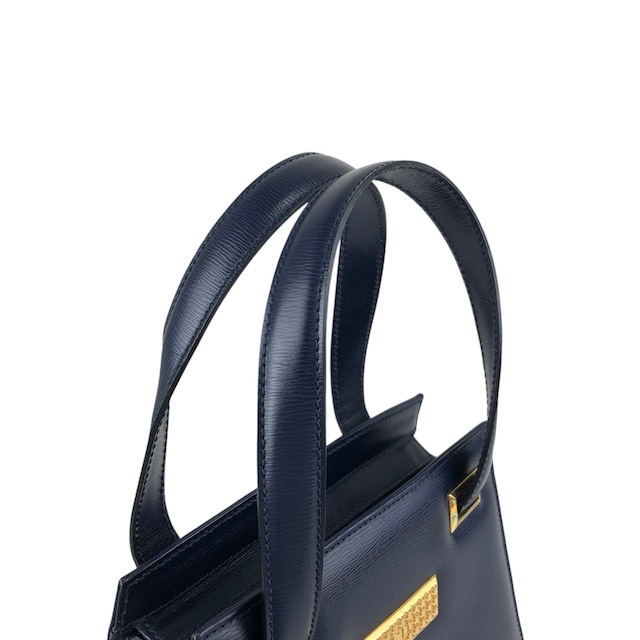Christian Dior クリスチャン ディオール ハンドバッグ ネイビー CDプレートロゴ レザー ミニバッグ vintage ヴィンテージ オールド tx5uyv