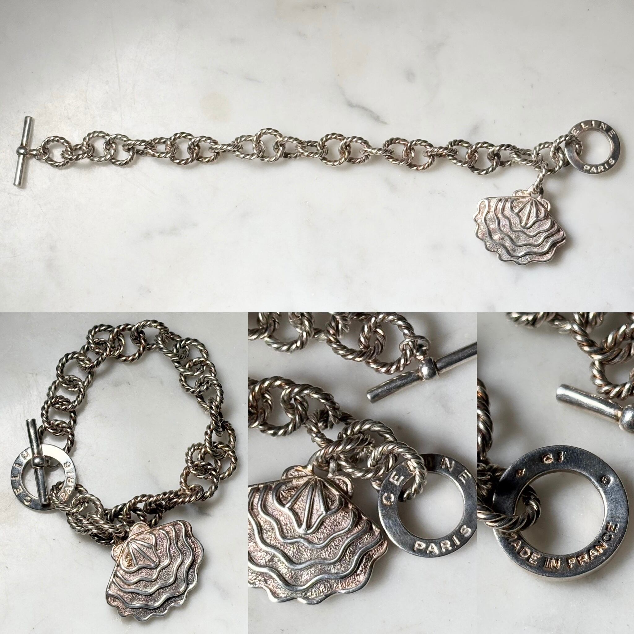 vintage CELINE silver toggle bracelet | NOIR ONLINE