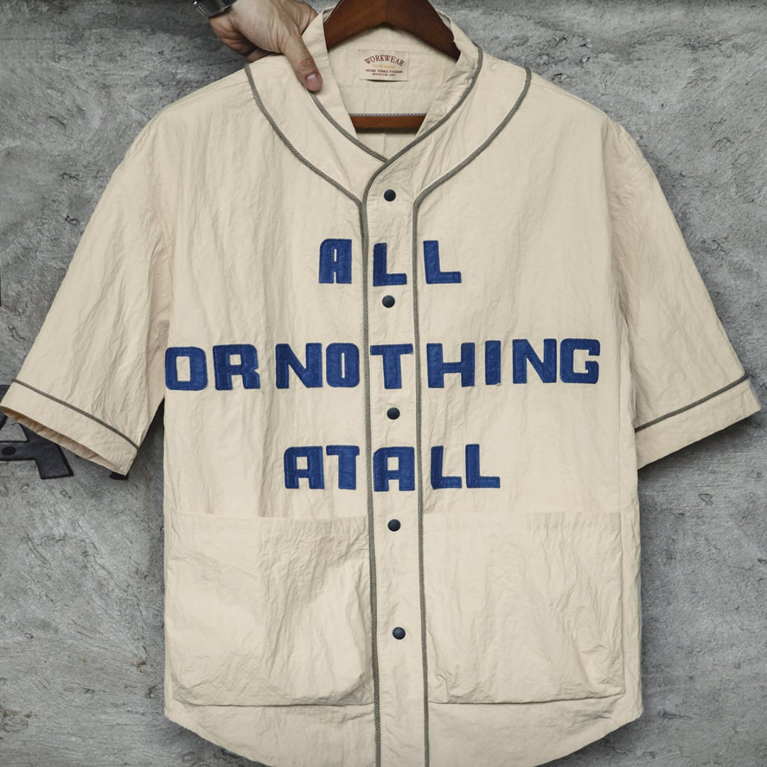 Wrinkled Baseball Collar Shirt(GV469)