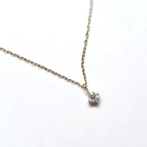K10YG/Classic single diamond necklace