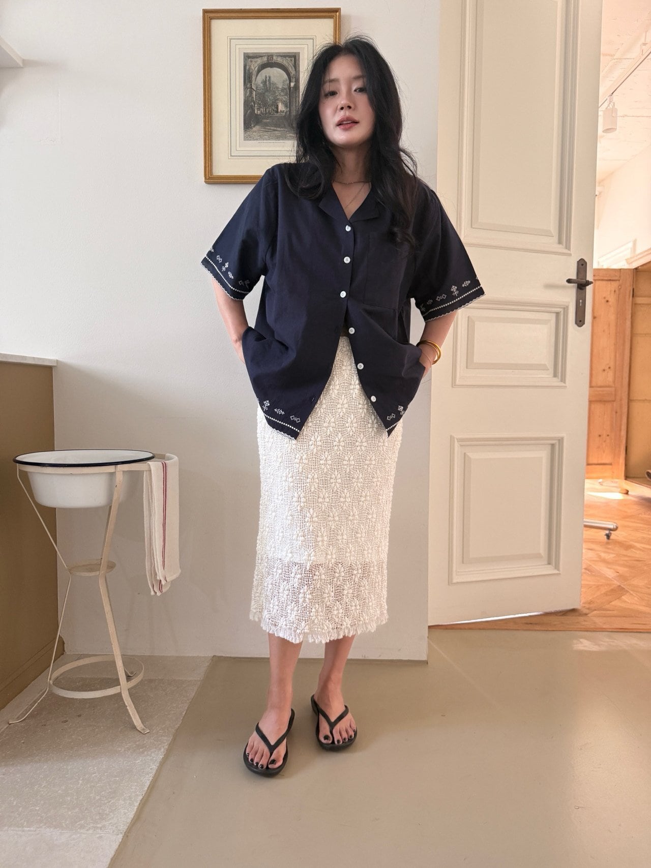 《予約》ojo de papa ¨ adult) berriman skirt ... white ¨ 2nd 26summer