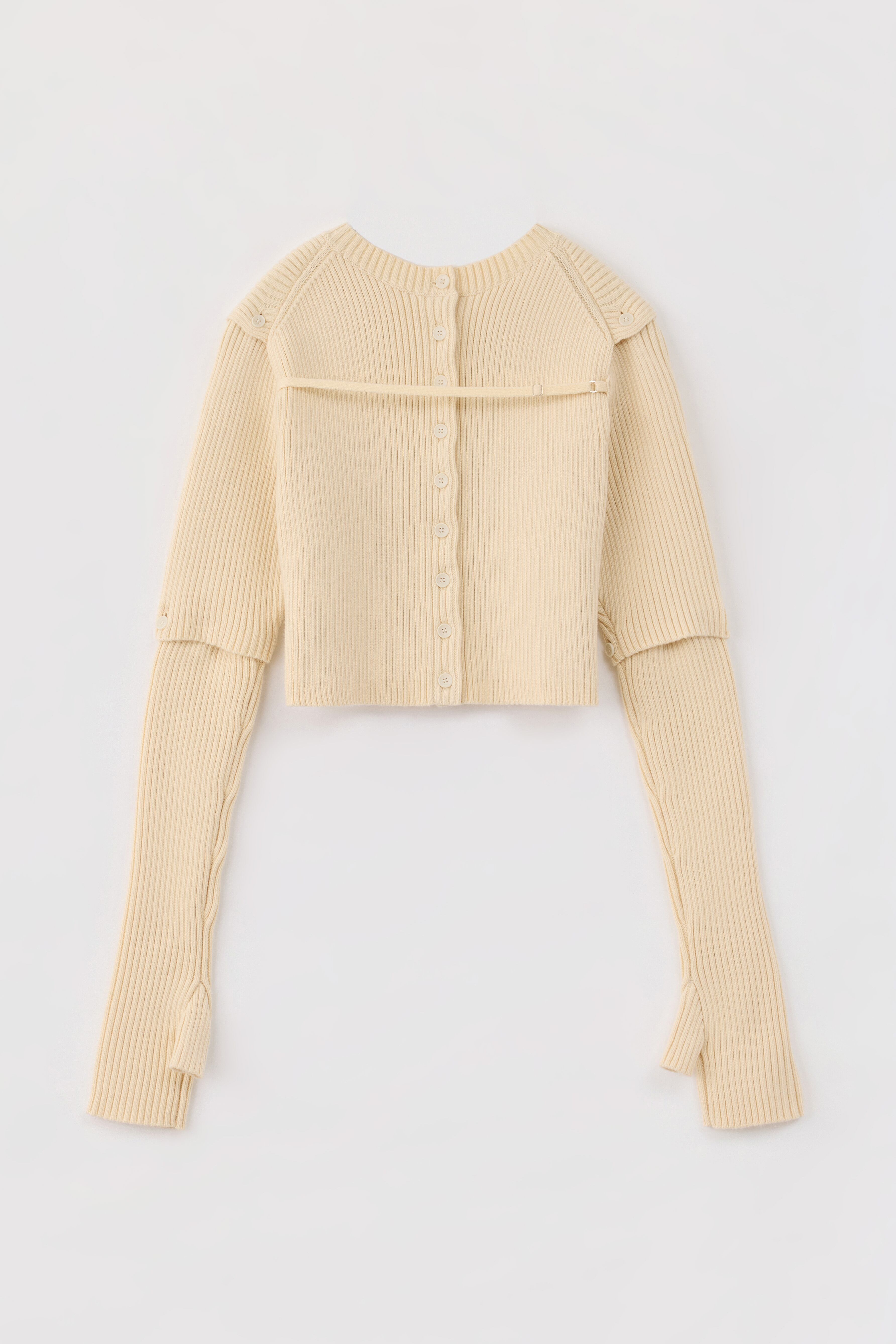 RIB 2WAY SLIT CARDIGAN 26AWAC-010 IVORY