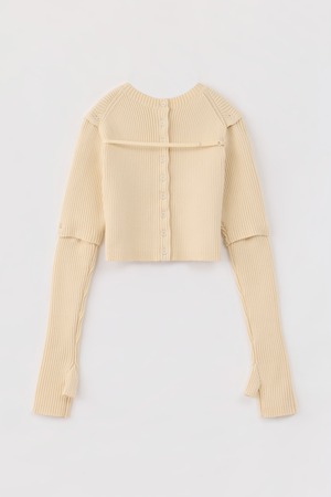 RIB 2WAY SLIT CARDIGAN 26AWAC-010 IVORY