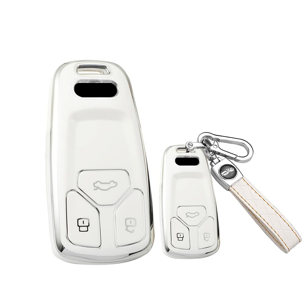 SANRILY アウディ向けの キーケース キーホルダー キーカバー キー保護 アウディ A4 A4L S48W A5 S5 RS5 TT Q7等に適用 高級 保護 落ちにく 傷 防止 オシャレ TPU
