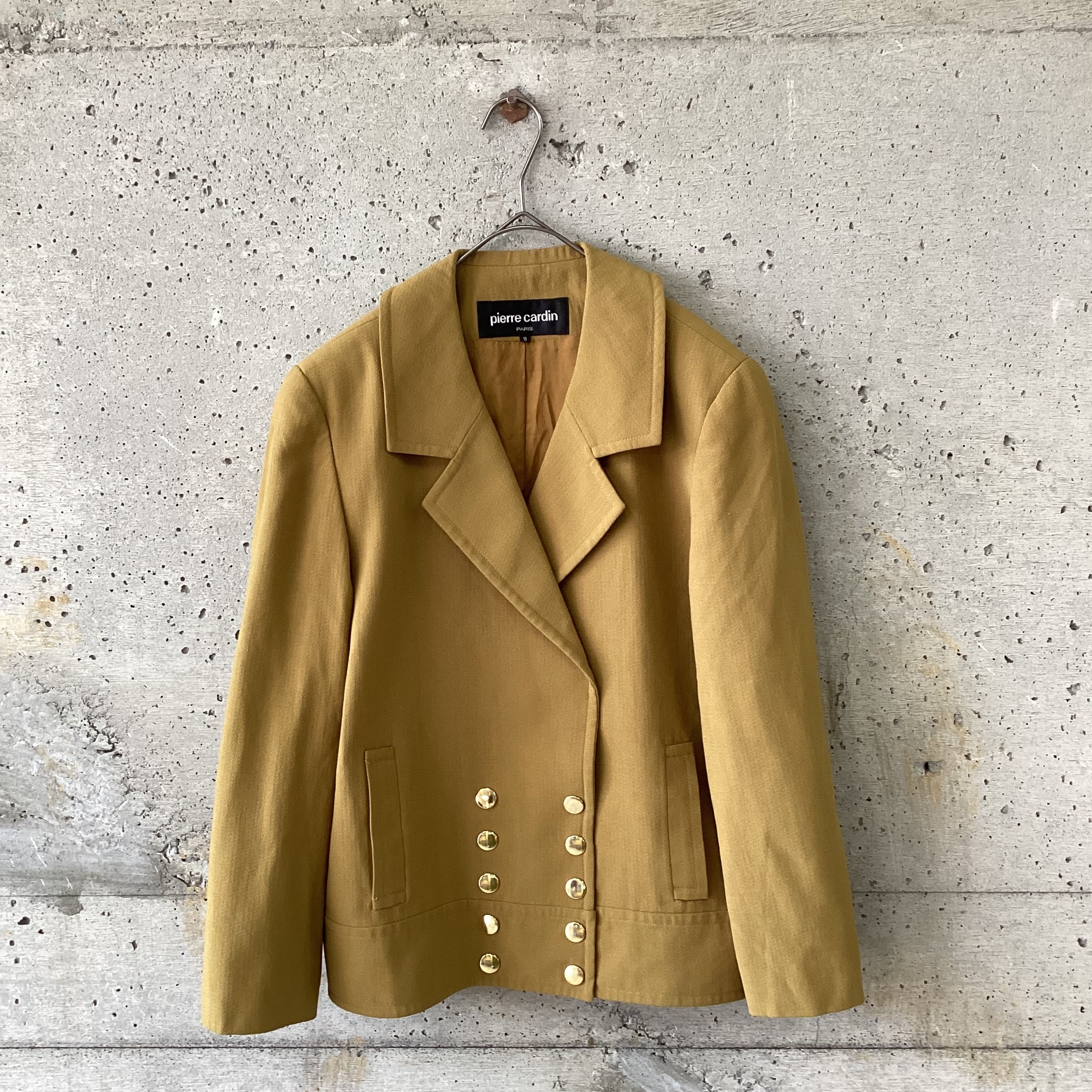 Mustard color double snap button jacket