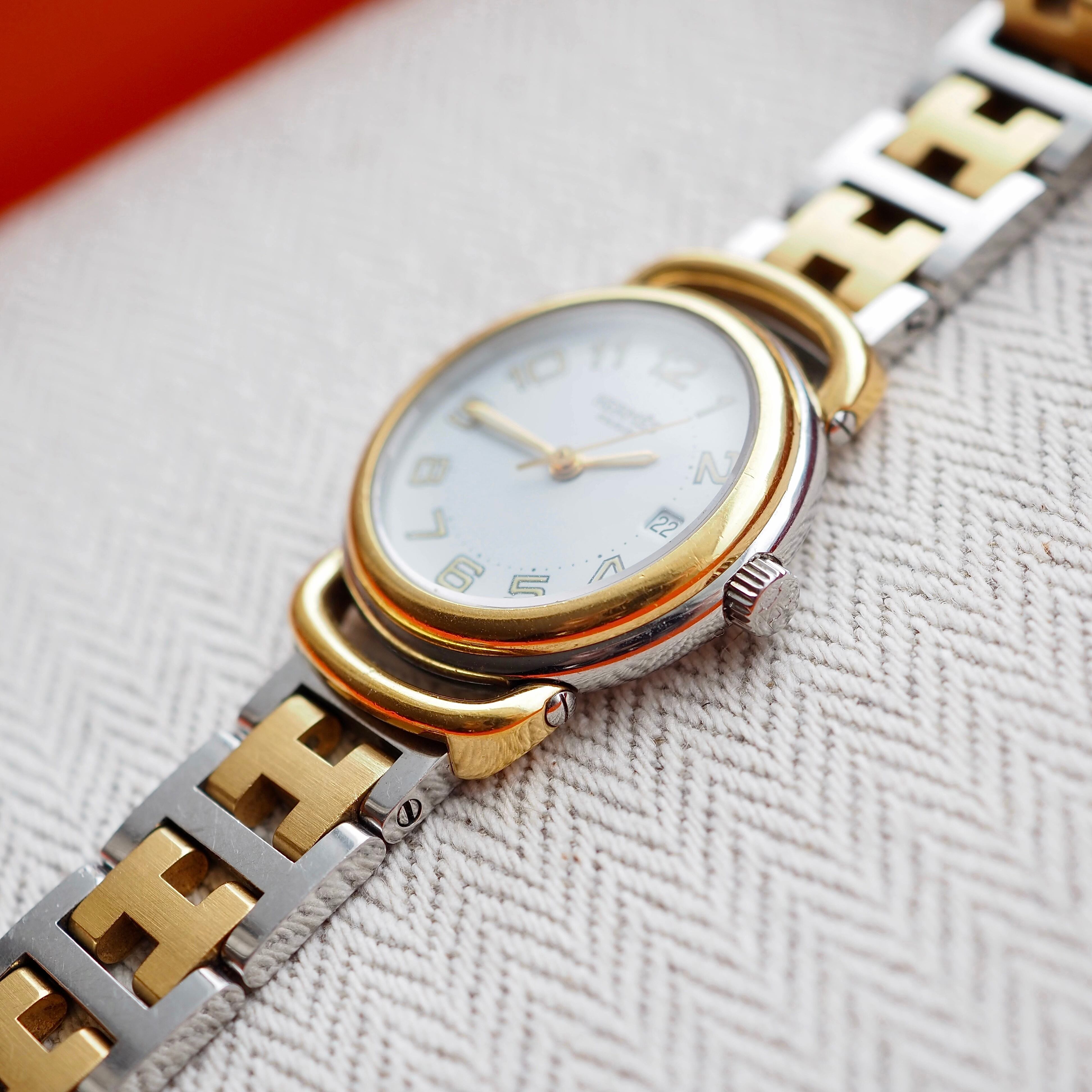 HERMES エルメス プルマン 3針 デイト付 コンビ ヴィンテージ時計