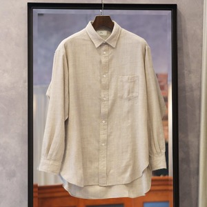 HERILL(へリル)25AW "Natural wool Regularcollar Shirts" -Naturalbeige-