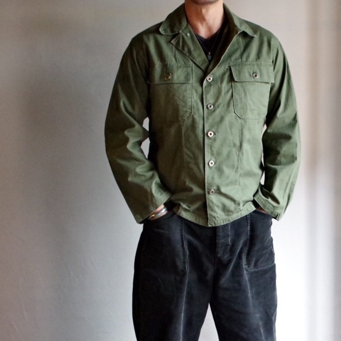 1940s US Army M-47 HBT OD 7 Jacket / M47 ヘリンボーンツイル ミント 