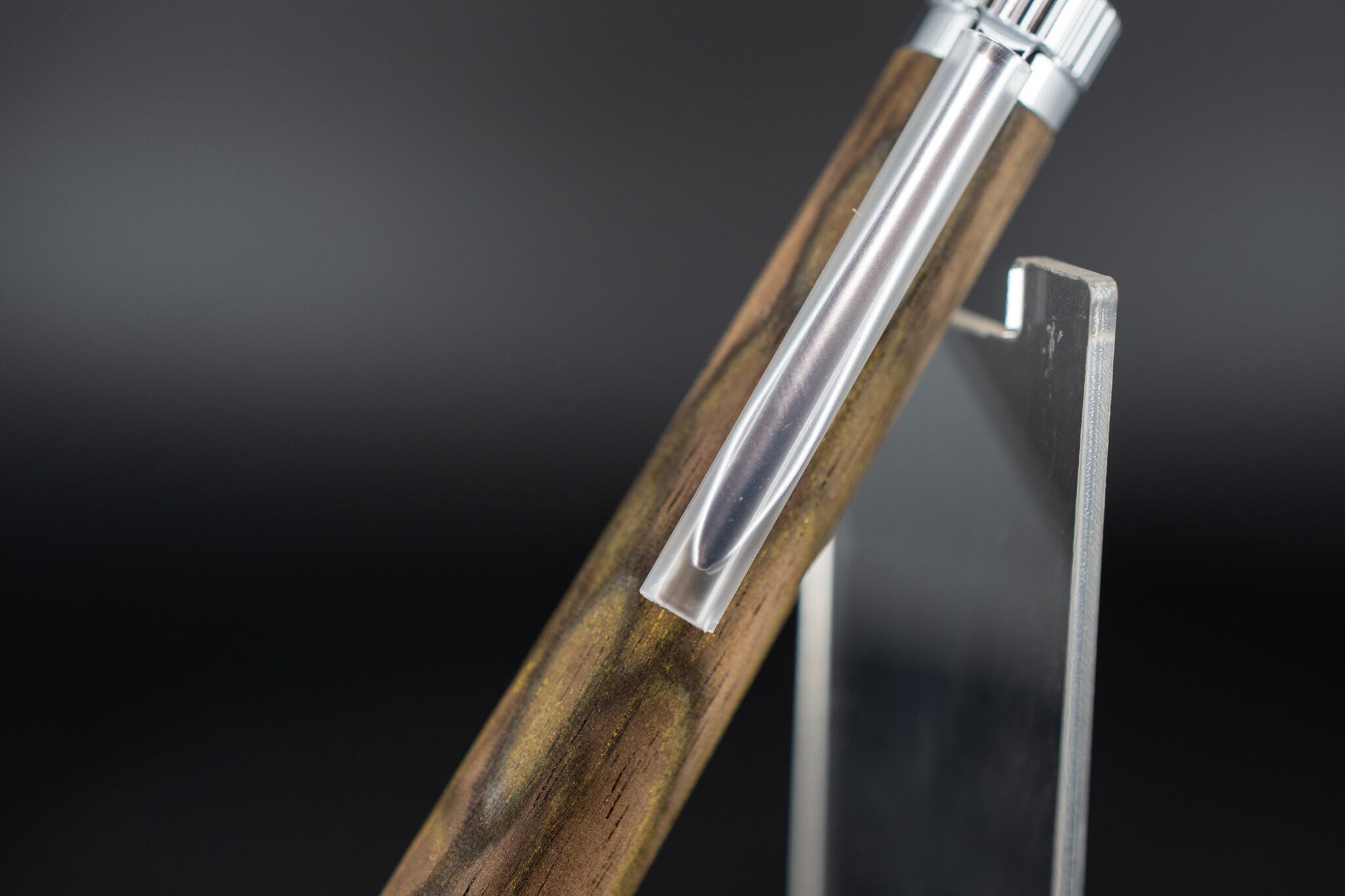 【魅惑の黒い紋様】黒柿 孔雀杢 極上 ① silver BP