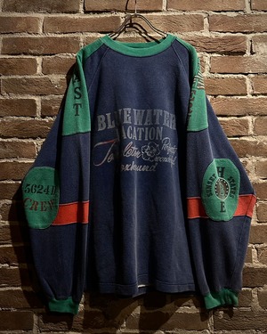 【Caka act3】Switching Design Vintage Loose Sweat Shirt