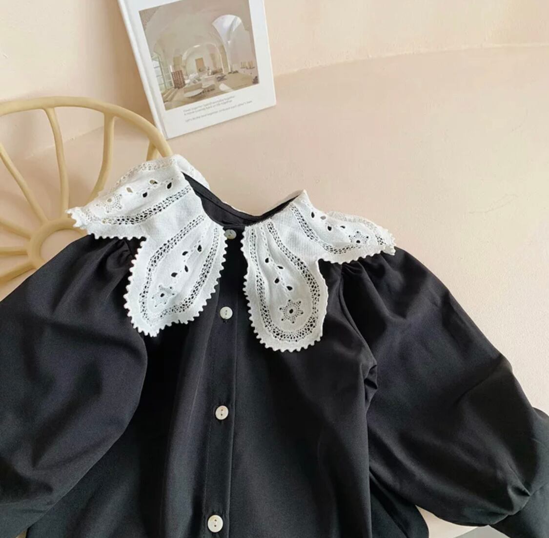 レースカラーチュニック》》》》》ワンピース 女の子 ガール 韓国子供服