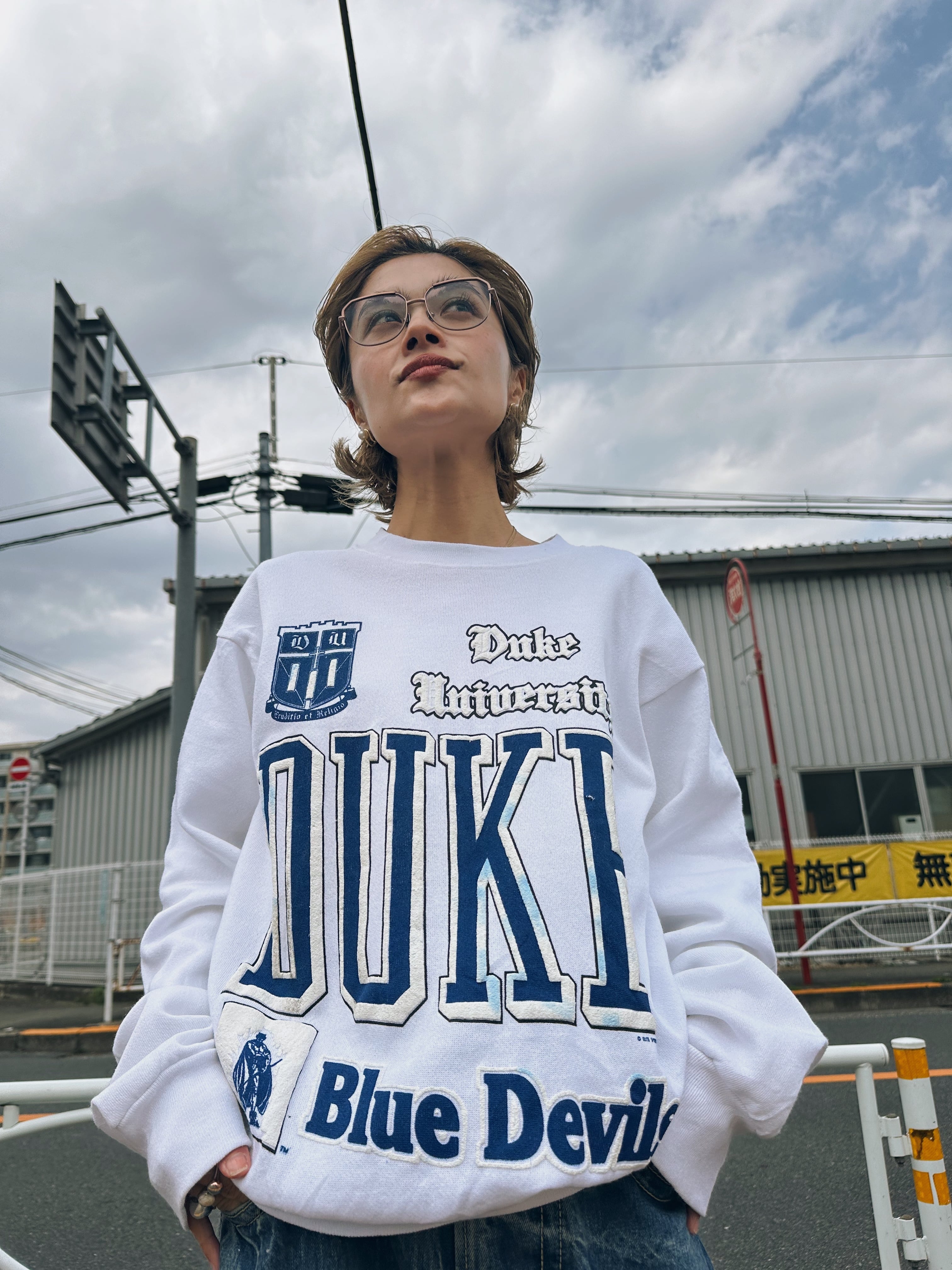 (CS1810)90’s TULTEX foam printed “DUKE” sweat made in Mexico