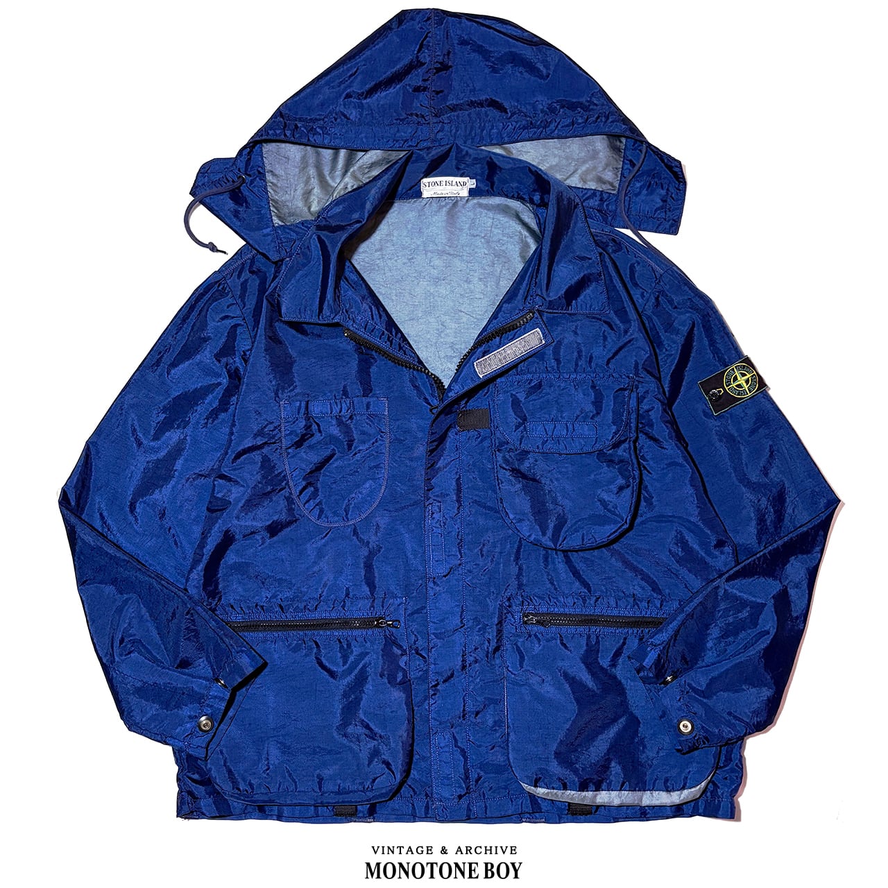 VINTAGE STONE ISLAND 1998SS NYLAM JACKET size M REMOVABLE GREEN