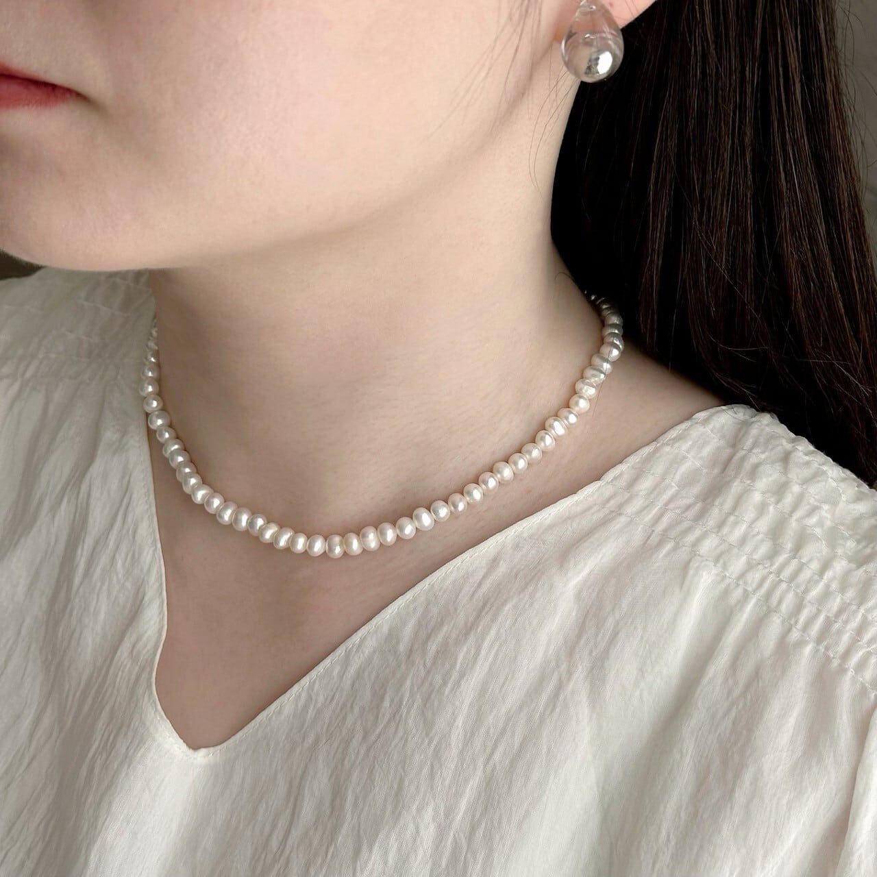 【SELECT】淡水パール ショートネックレス