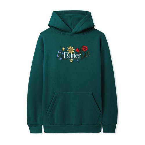 Buttergoods｜Floral Embroidered Pullover Hood -Green-